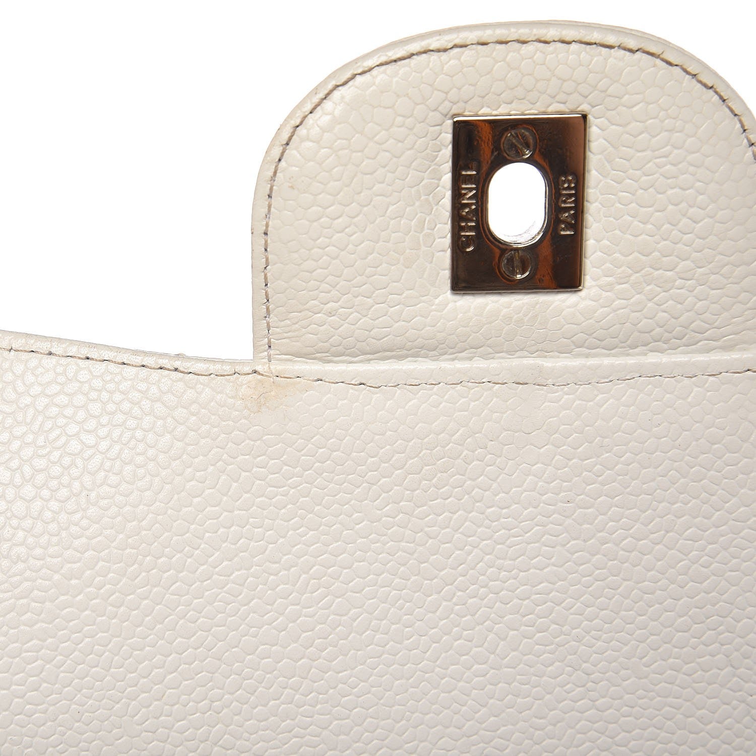 Chanel Caviar Quilted Maxi Single Flap White 10 of 16