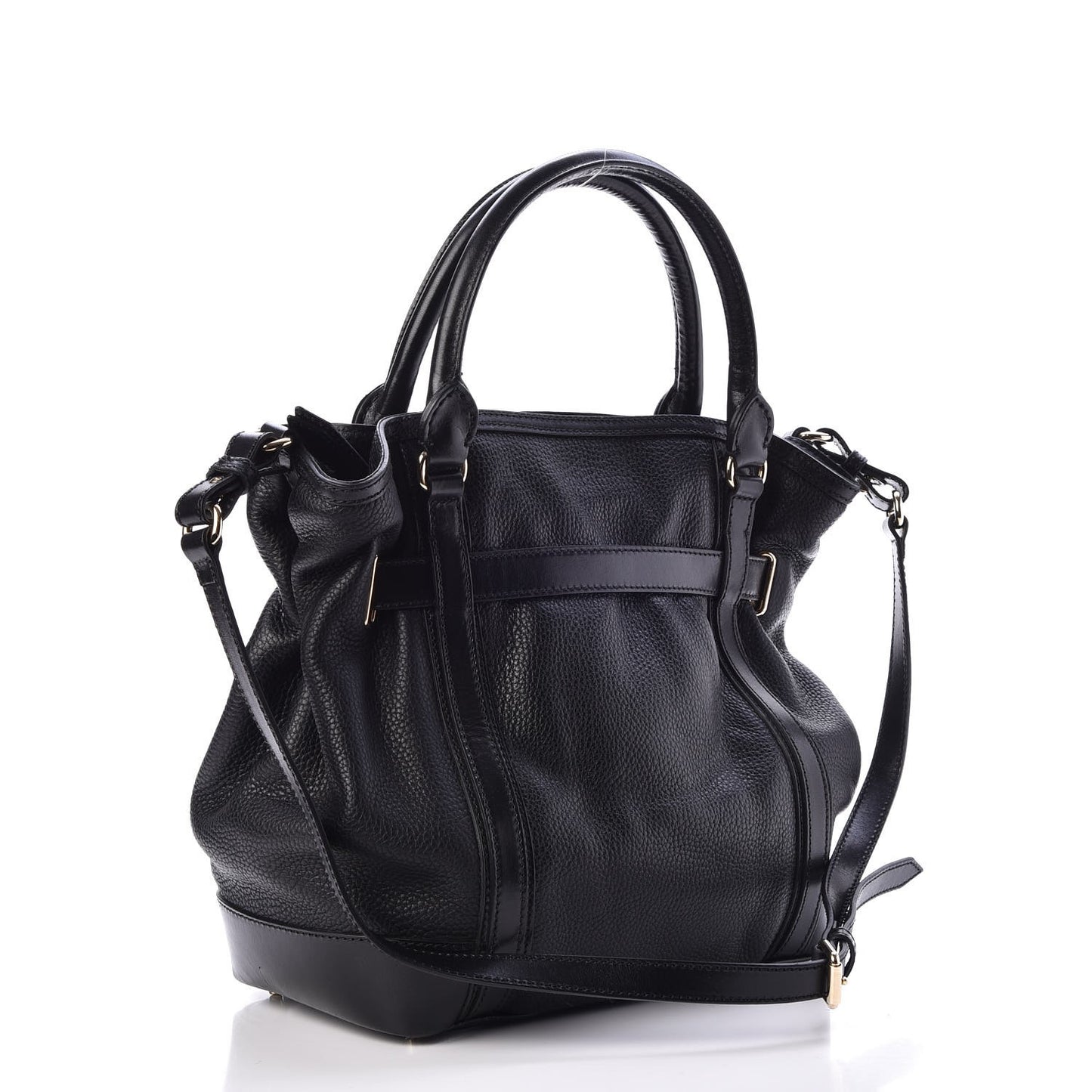 Grainy Calfskin Medium Golderton Tote Black