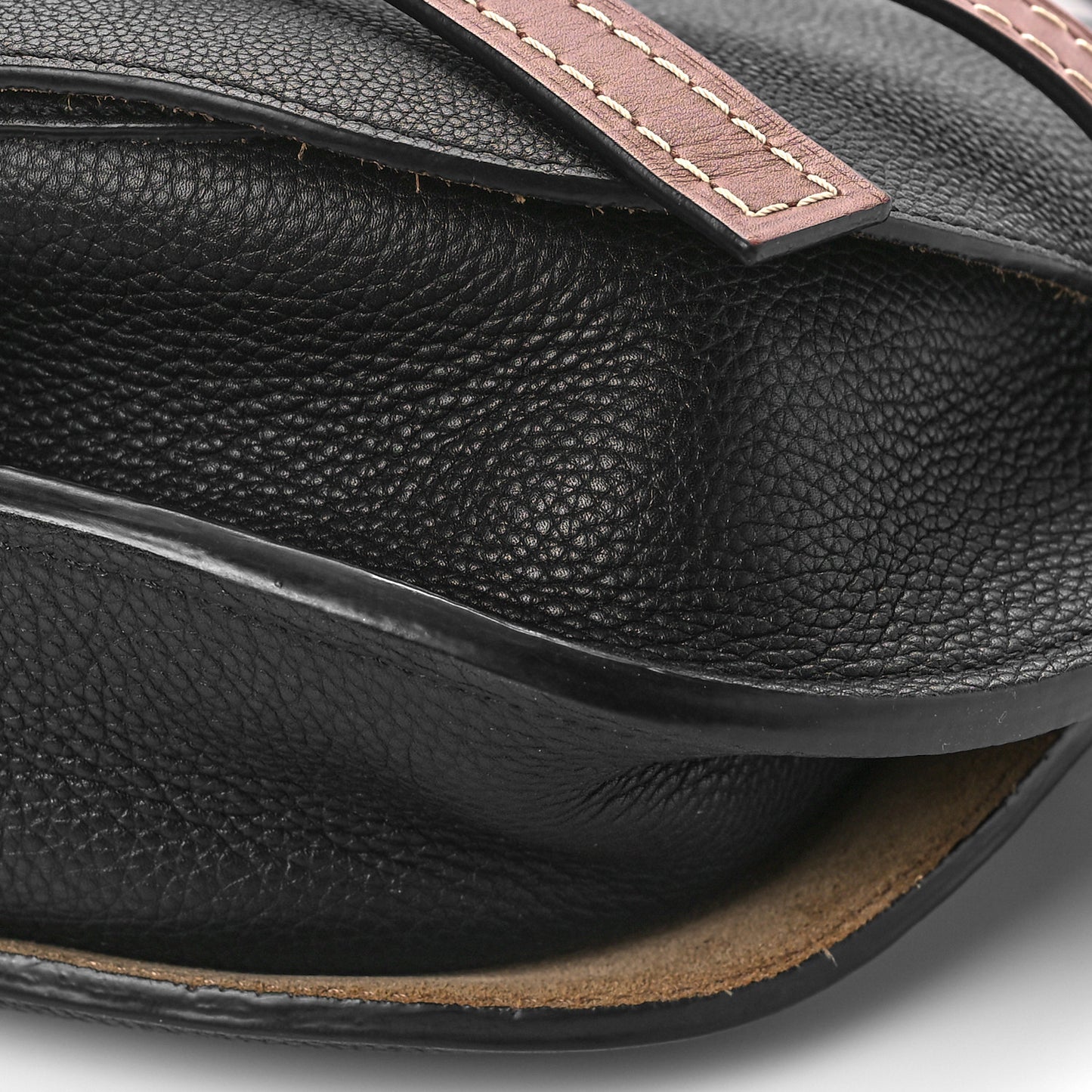 Grained Calfskin Small Gate Crossbody Bag Pecan Black