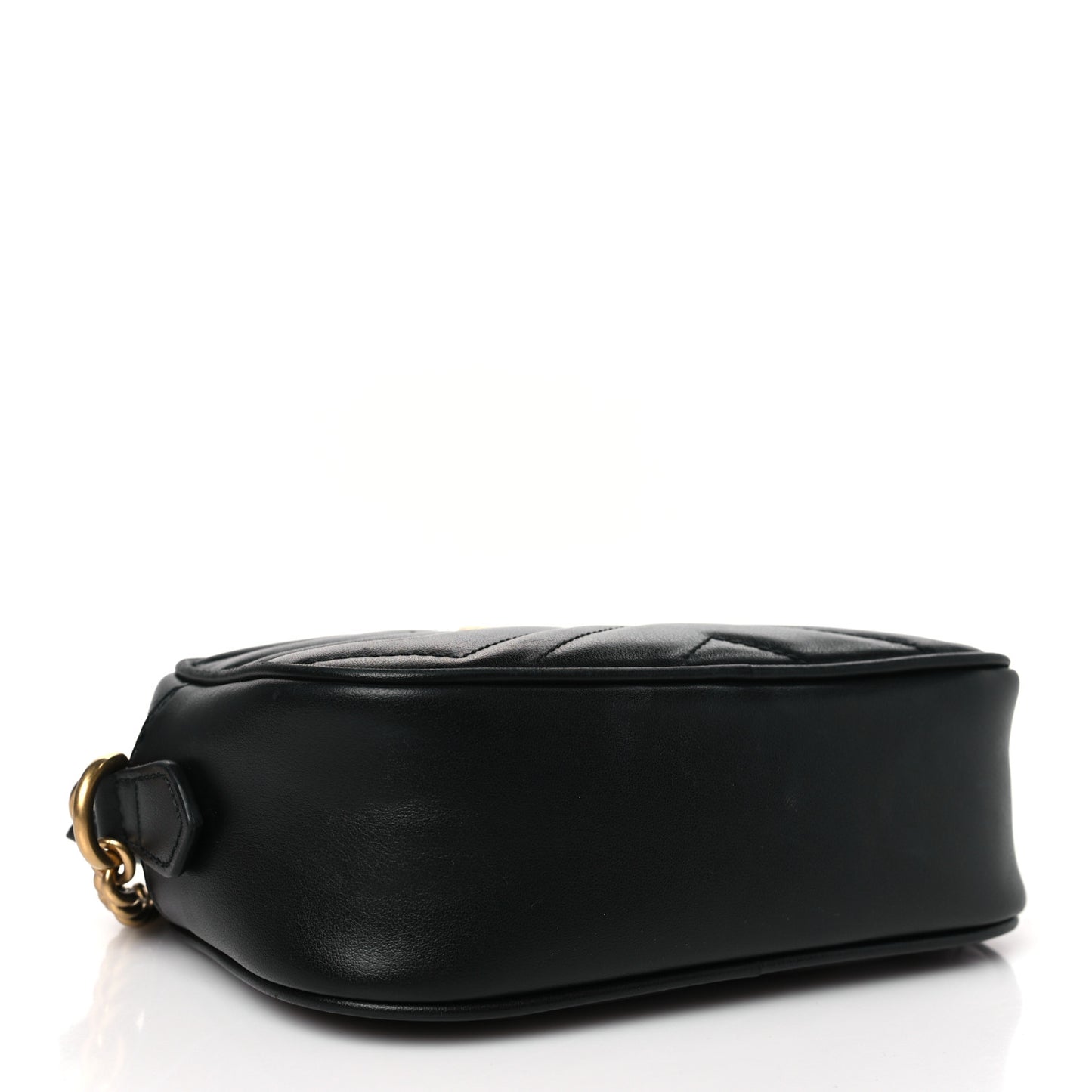 Calfskin Matelasse Mini GG Marmont Chain Shoulder Bag Black