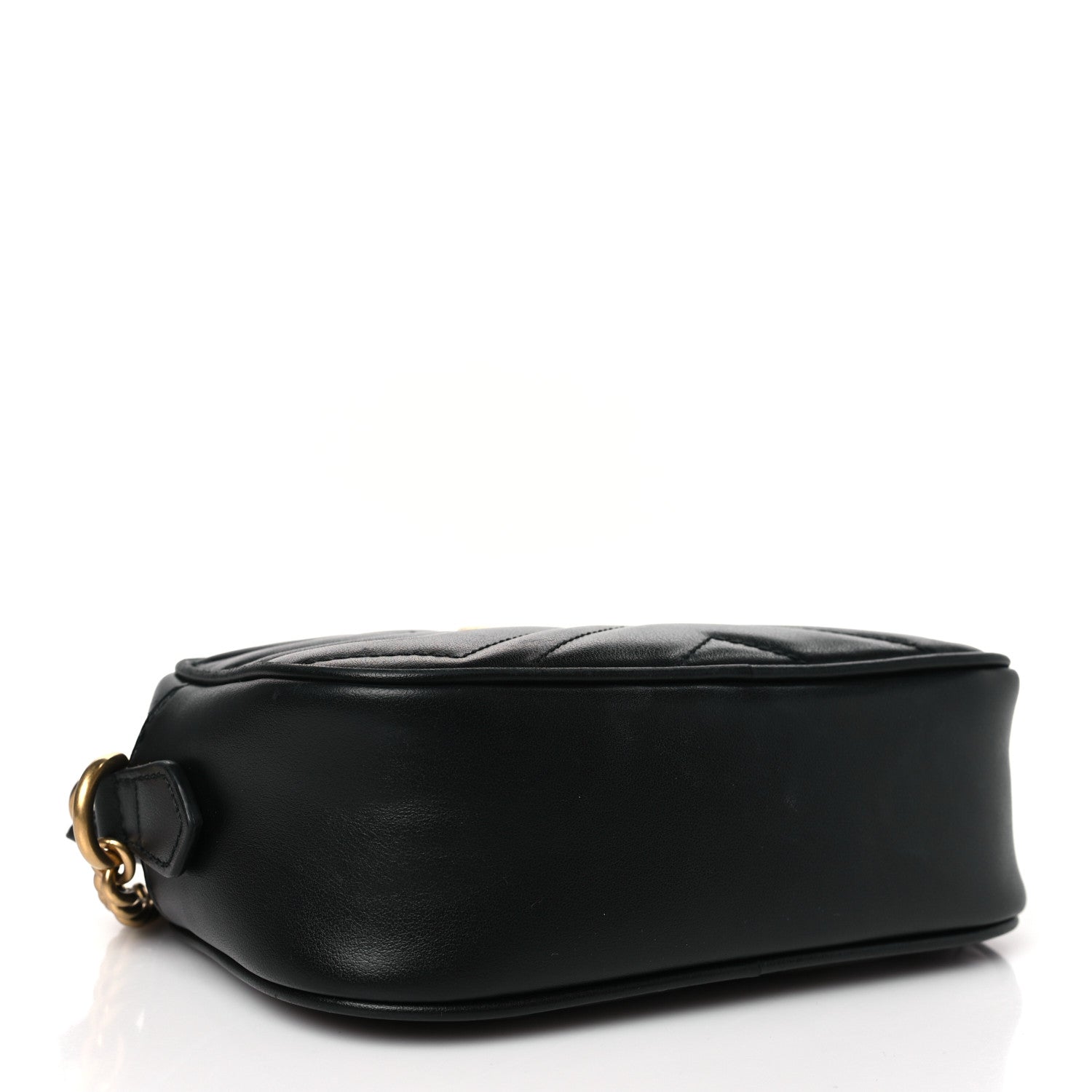 Gucci Calfskin Matelasse Mini GG Marmont Chain Shoulder Bag Black 4 of 9