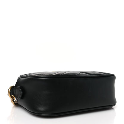 Gucci Calfskin Matelasse Mini GG Marmont Chain Shoulder Bag Black 4 of 9