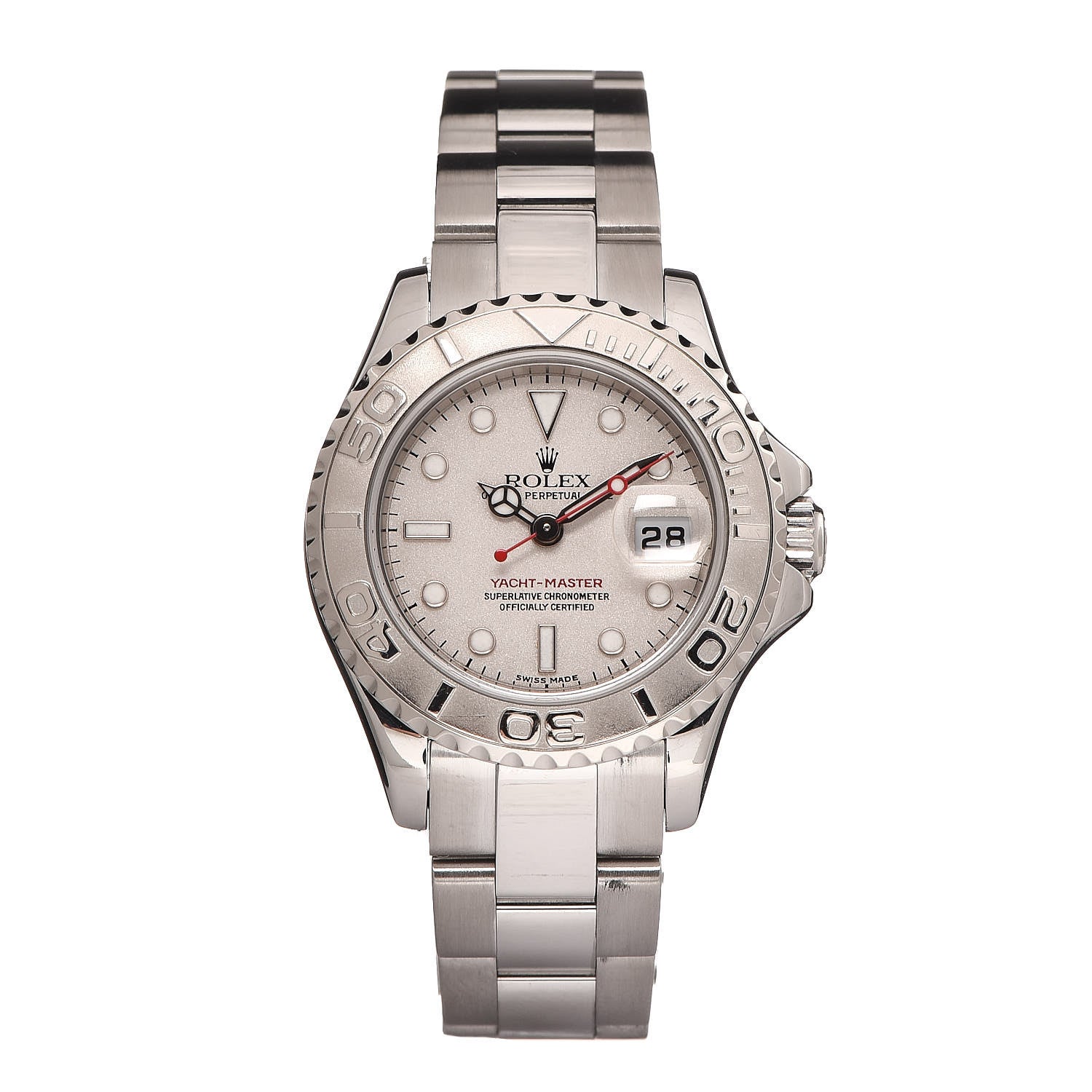 Rolex Stainless Steel Platinum 29mm Yacht-Master Watch Silver 169622 1 of 8