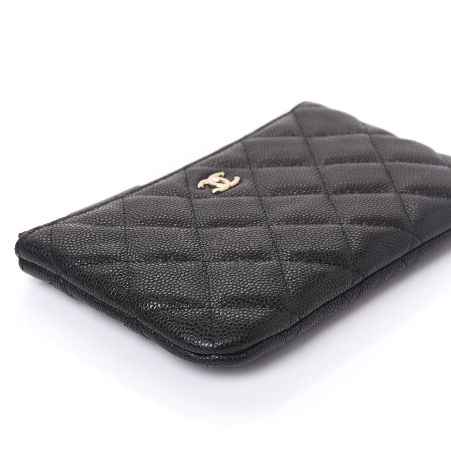 Caviar Quilted Small Cosmetic Case Black