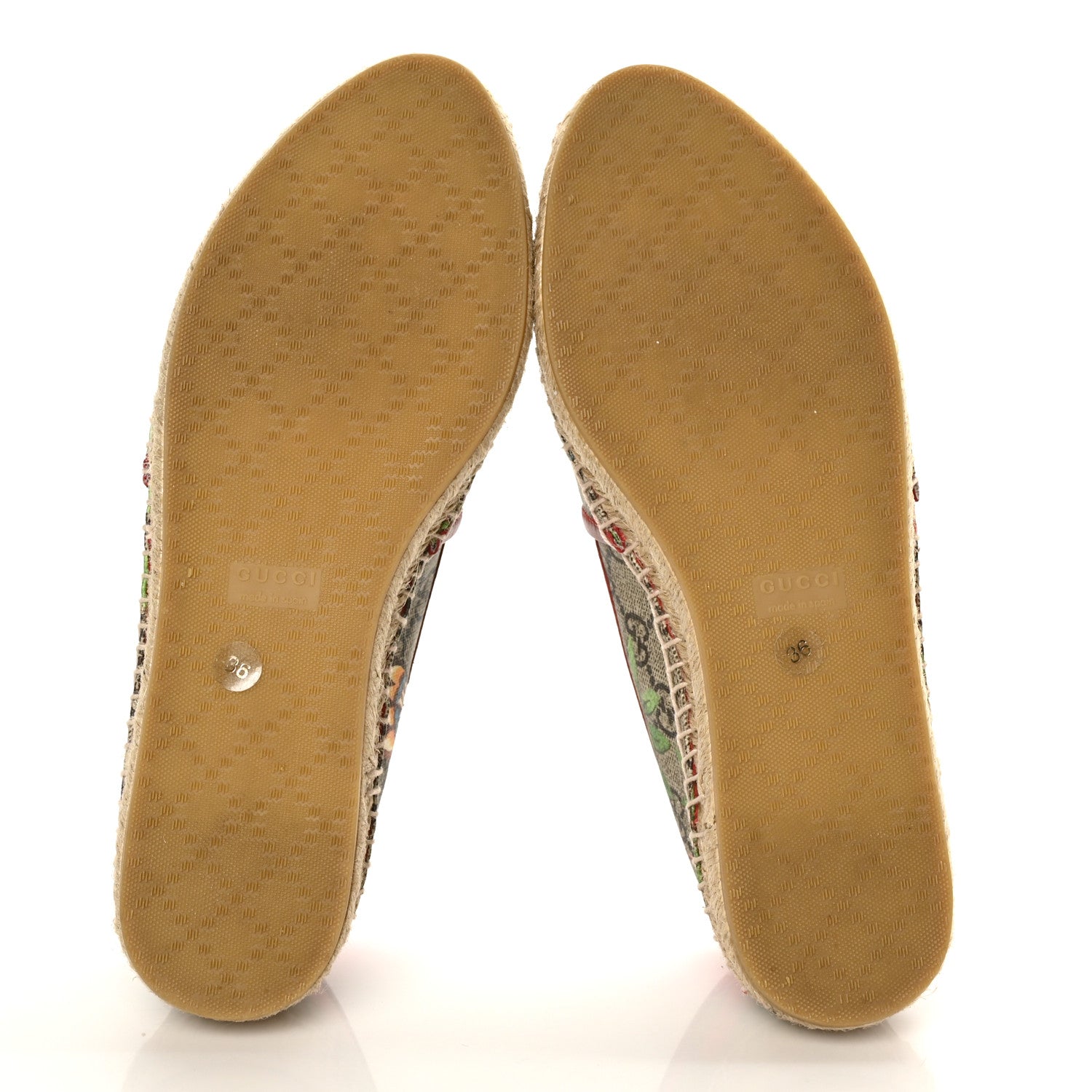 Gucci GG Supreme Monogram Tian Womens Espadrilles 36 Beige Multicolor Red 5 of 8