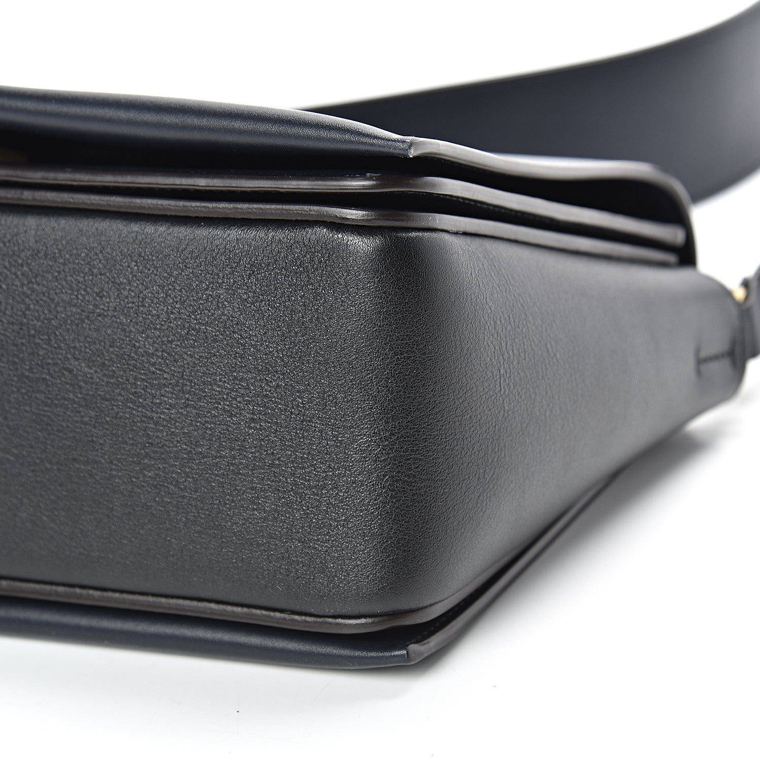 Celine Shiny Smooth Calfskin Medium Frame Shoulder Bag Black Navy 10 of 14