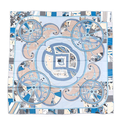 Hermes Washed Silk Washington's Carriage Scarf 90 1 of 3