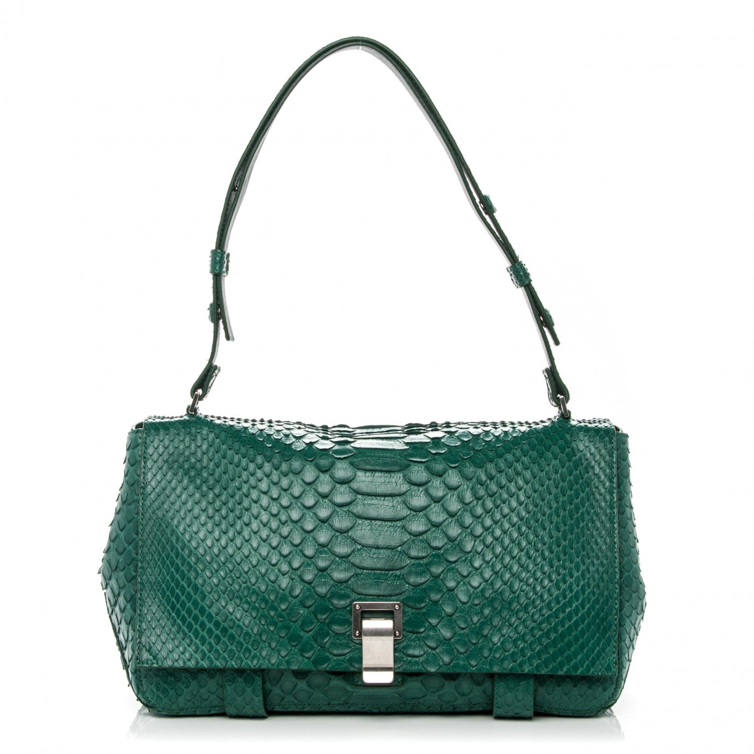 Proenza Schouler Python PS Courier Bag Green 1 of 7