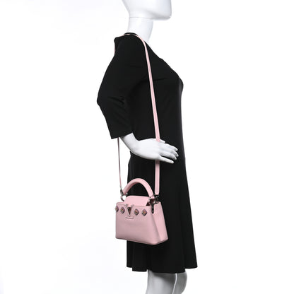 Louis Vuitton Taurillon Flowers Capucines Mini Pink 2 of 9