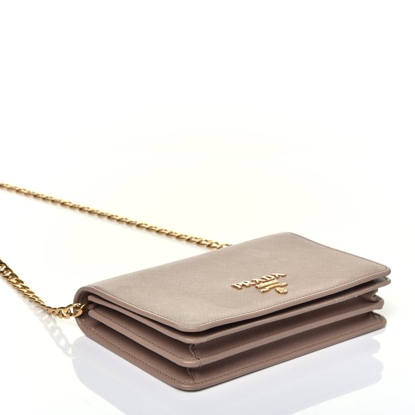Saffiano Lux Chain Wallet Cipria