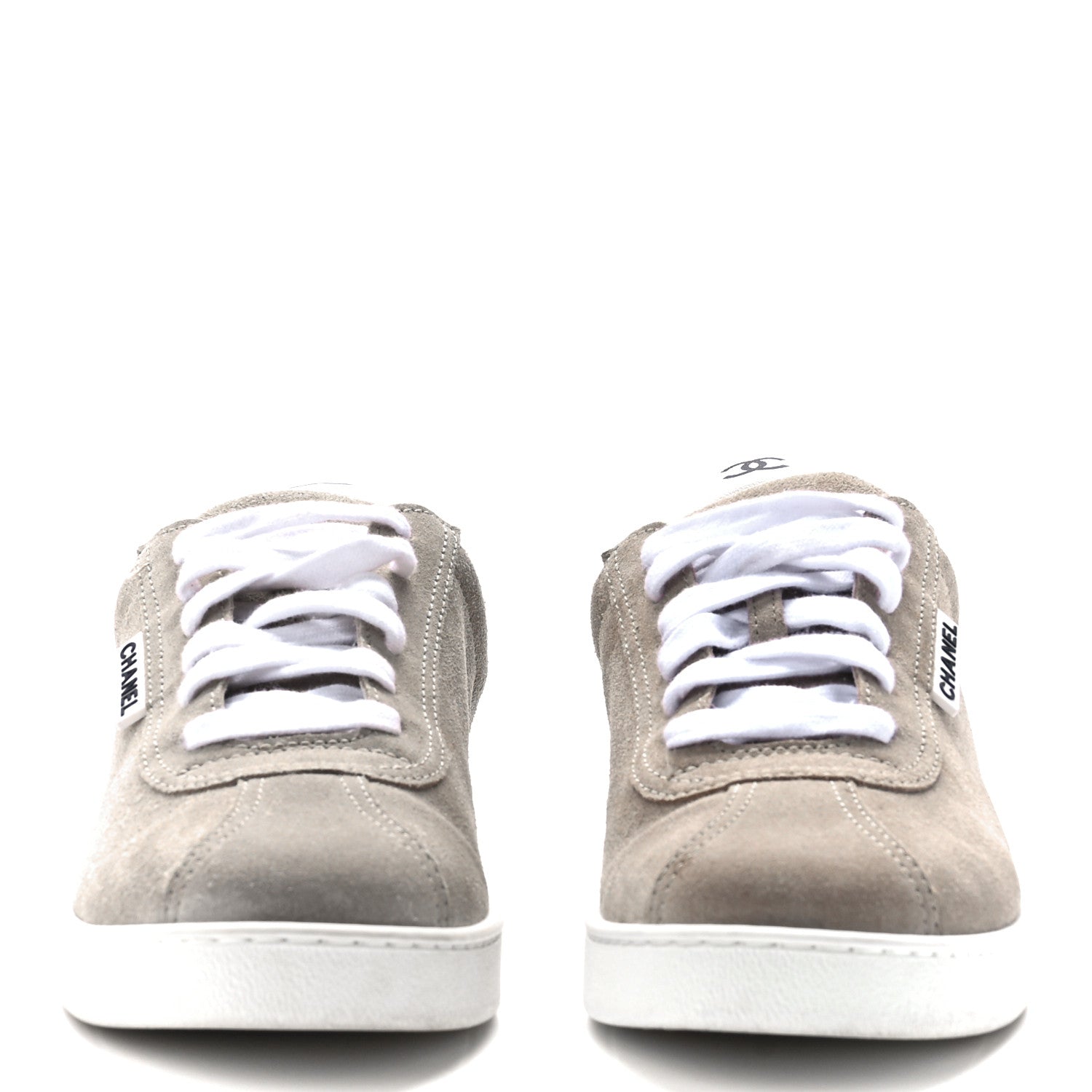 Chanel Suede Calfskin Womens Sneakers 41 Dark Beige 2 of 9