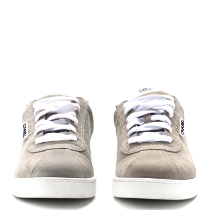 Chanel Suede Calfskin Womens Sneakers 41 Dark Beige 2 of 9