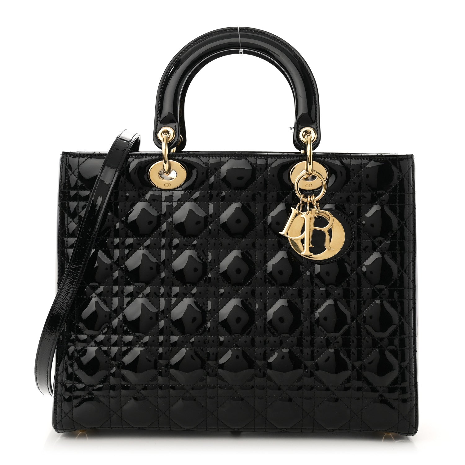 Christian Dior Patent Cannage Large Lady Dior Black 1 of 11