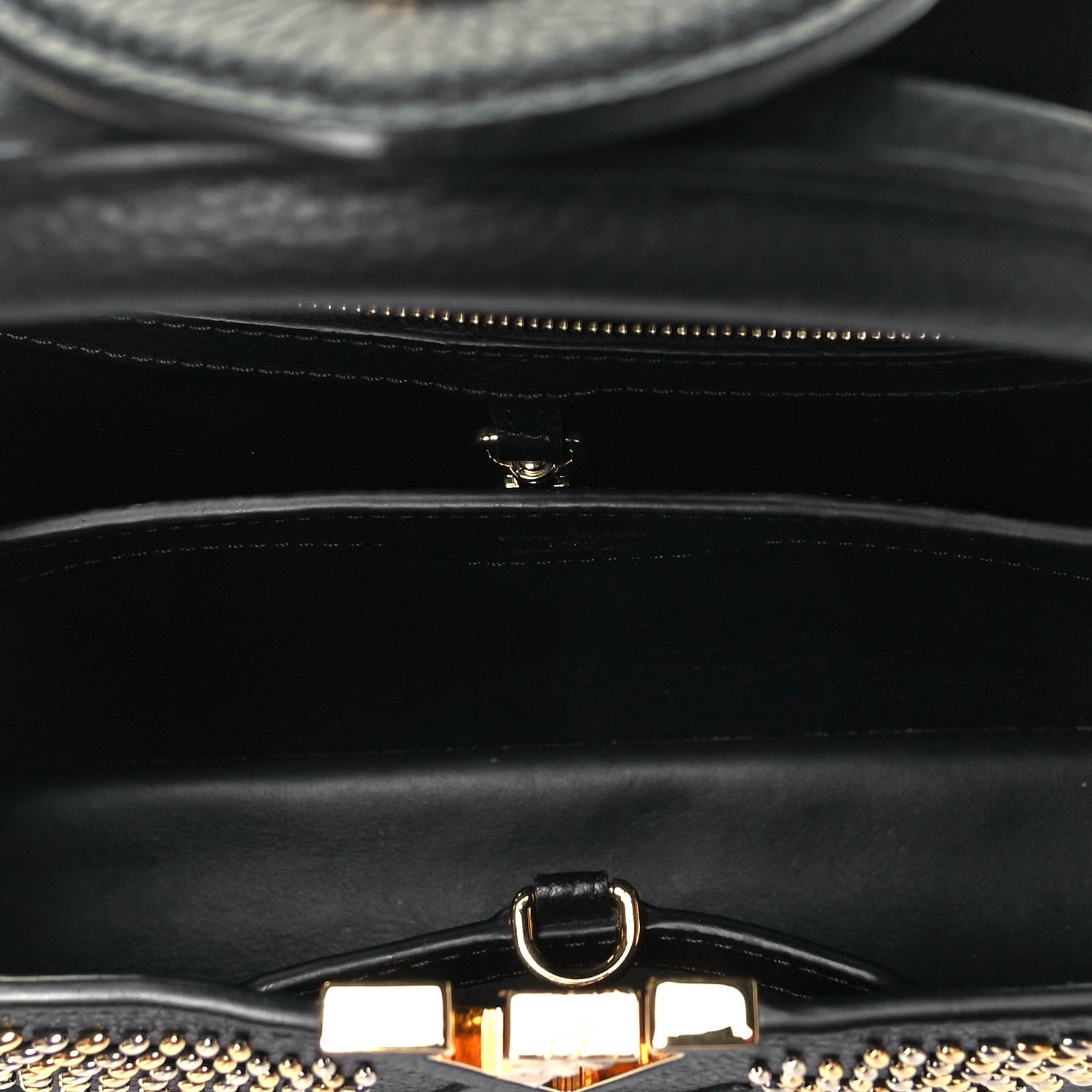 Louis Vuitton Taurillon Fleur De Lys Capucines PM Black 5 of 8