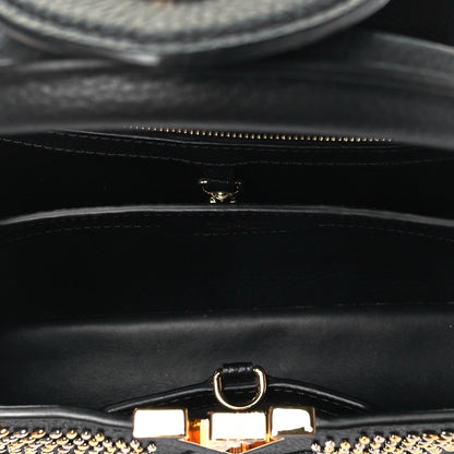 Louis Vuitton Taurillon Fleur De Lys Capucines PM Black 5 of 8