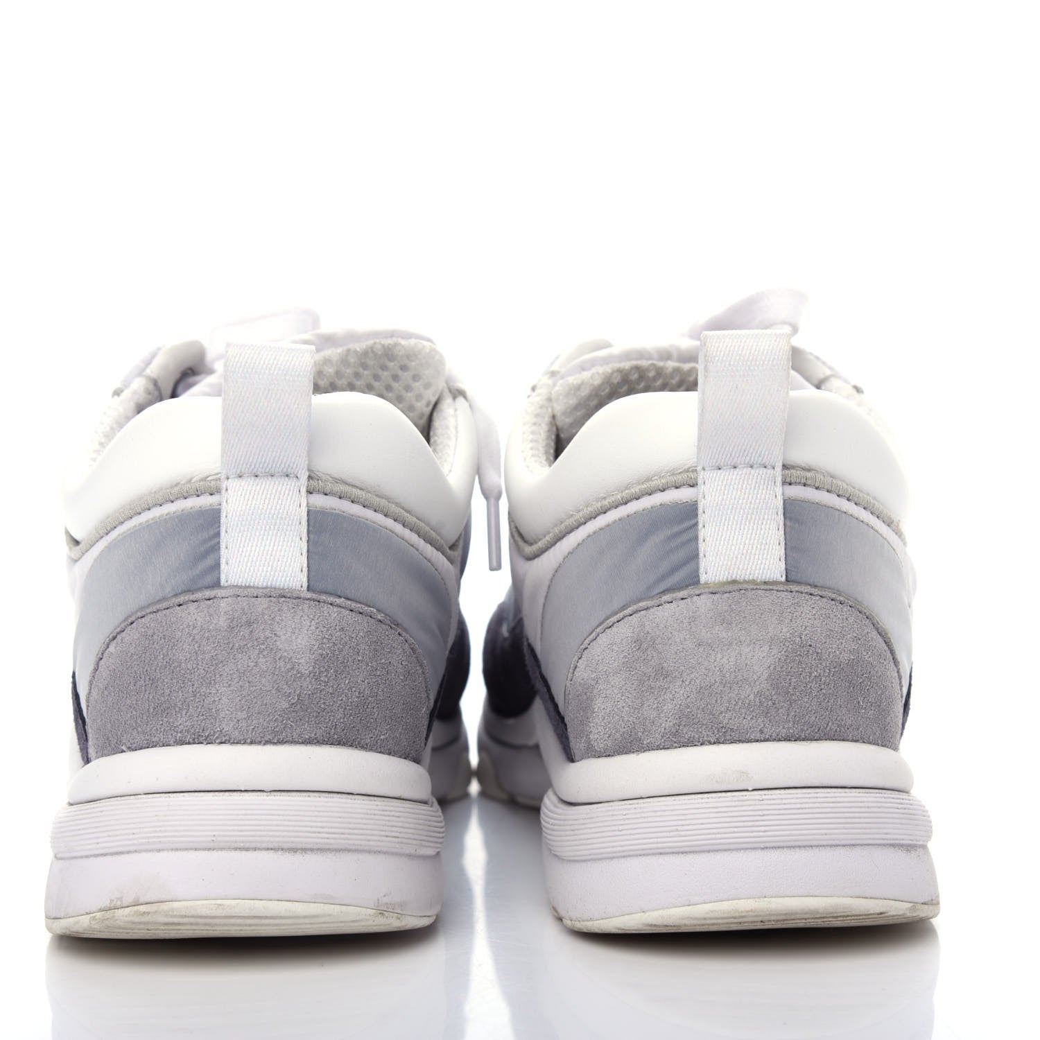 Chanel Nylon Calfskin Suede CC Sneakers 37 Grey 7 of 11