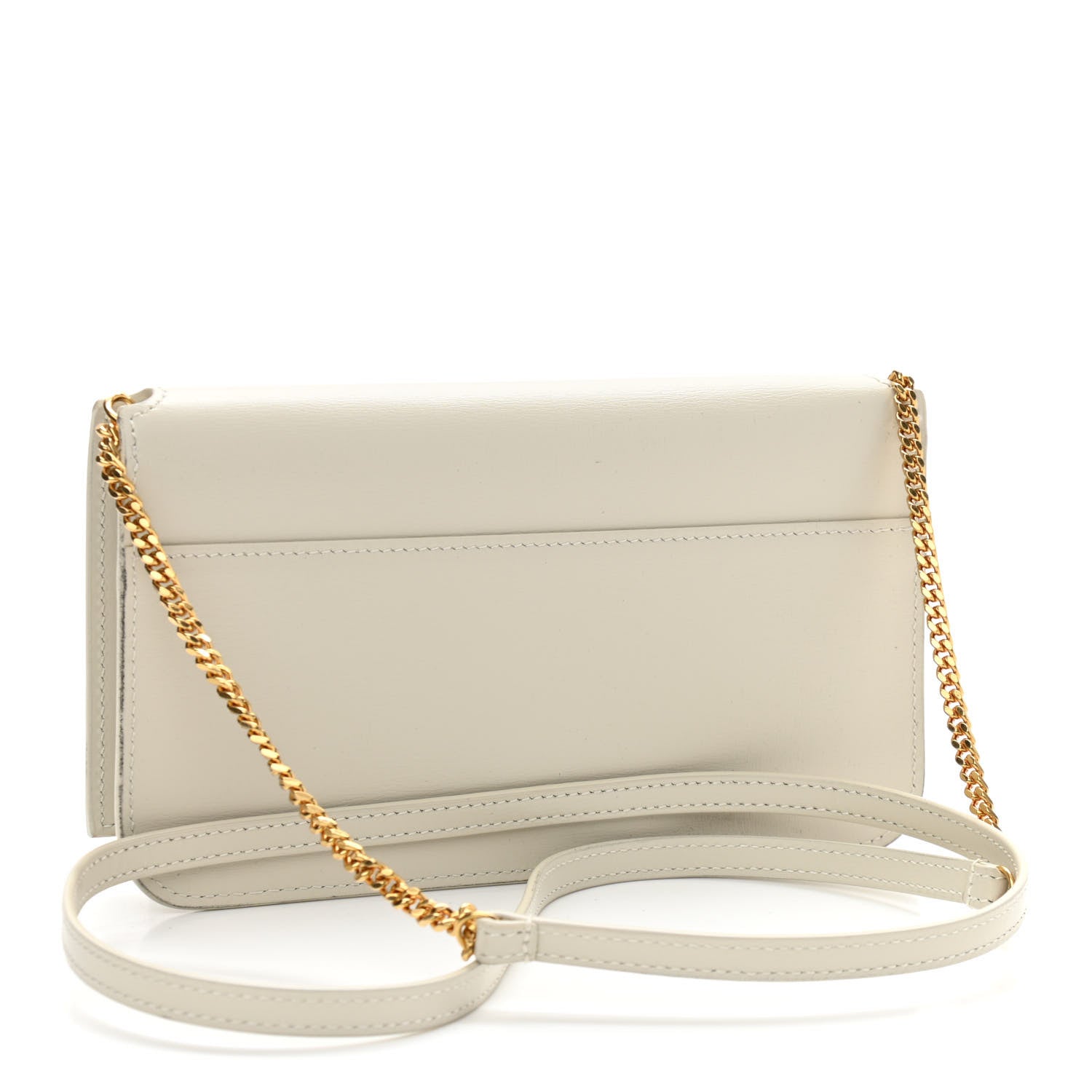 Saint Laurent Smooth Calfskin Monogram Phone Holder Crossbody Crema Soft 3 of 10