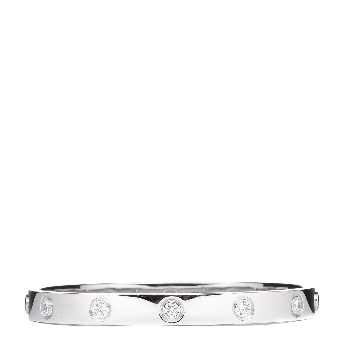 18K White Gold 10 Diamond LOVE Bracelet 16