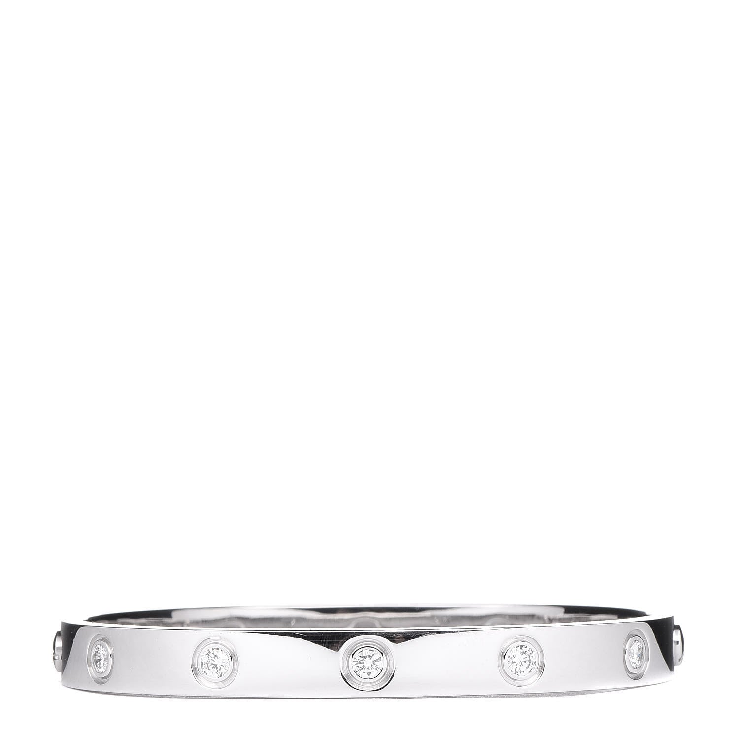 Cartier 18K White Gold 10 Diamond LOVE Bracelet 16 3 of 6
