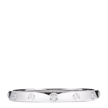 Cartier 18K White Gold 10 Diamond LOVE Bracelet 16 3 of 6