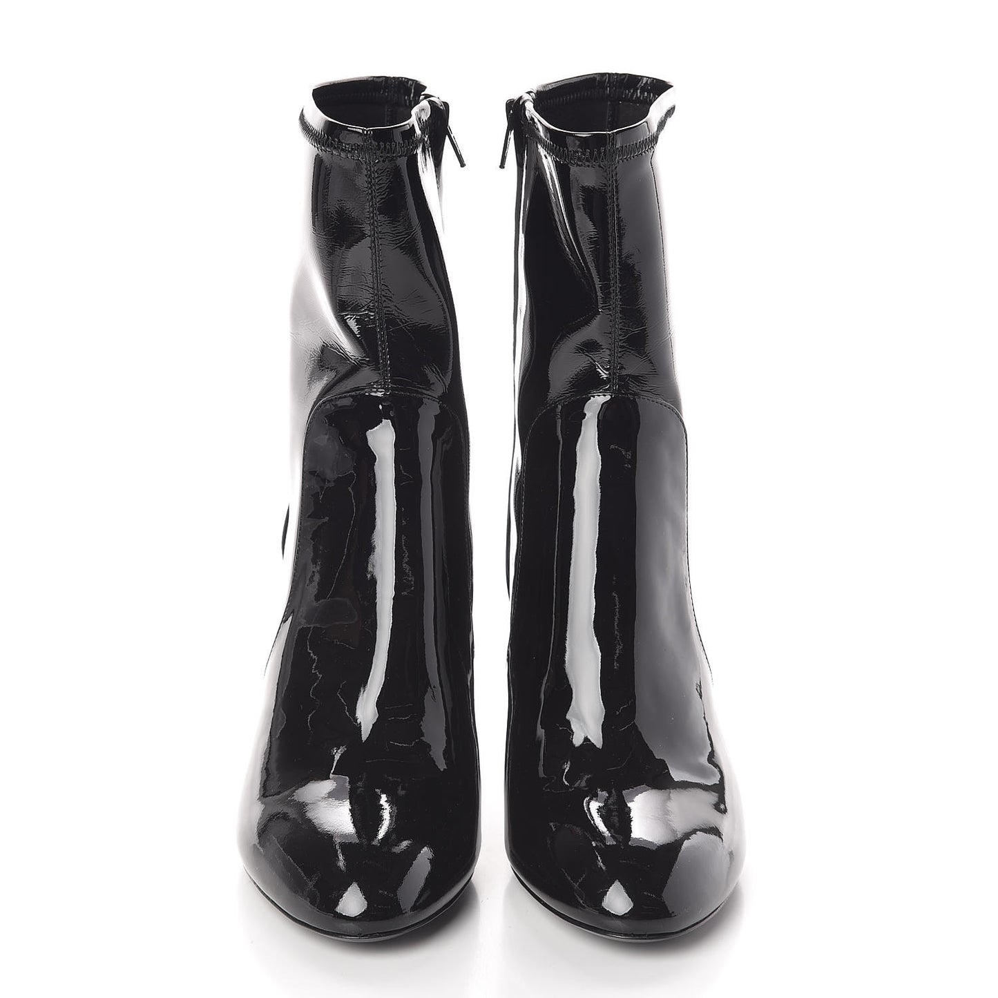 Patent Silhouette Ankle Boots 39 Black