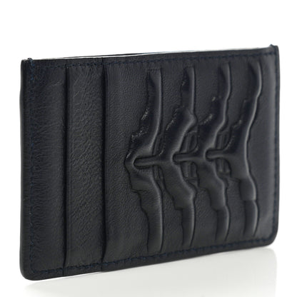 Alexander McQueen Calfskin Embossed Card Holder Navy 3 of 10