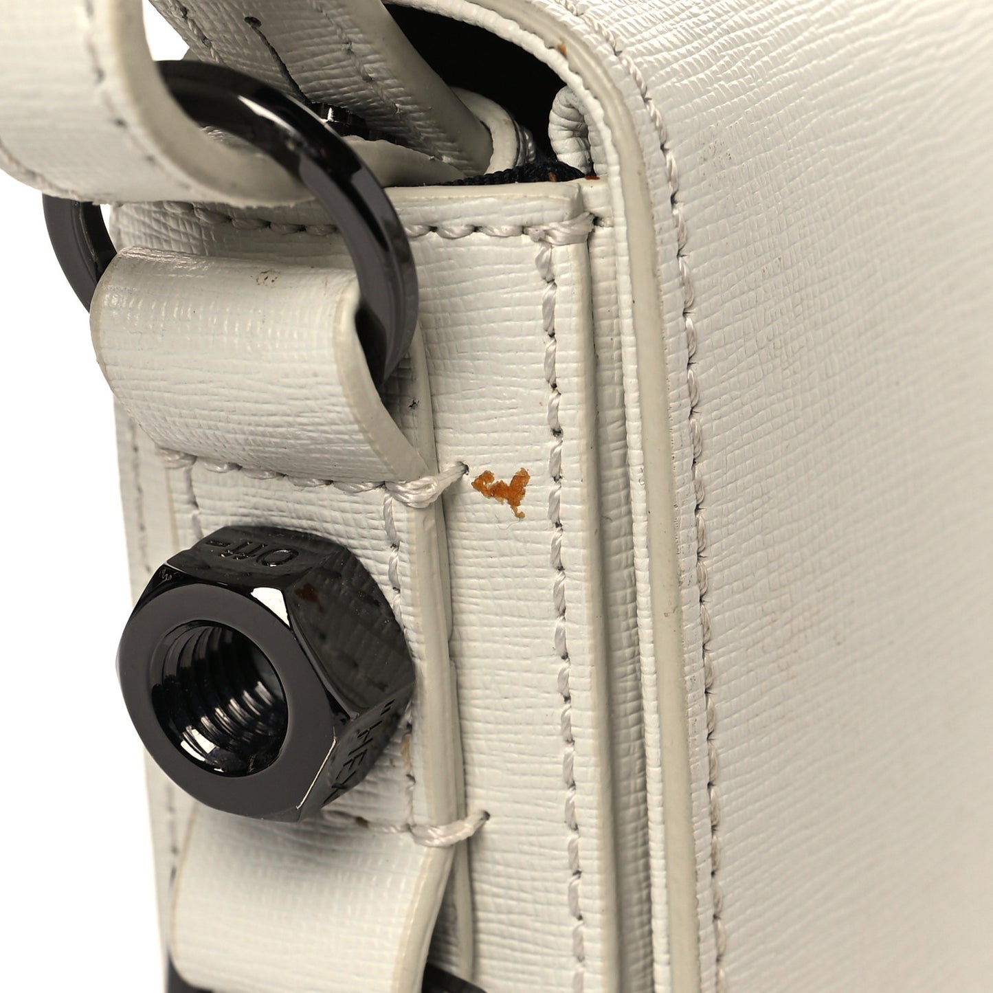 Saffiano Binder Flap Bag White