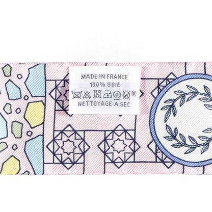 Hermes Silk La Danse Des Amazones Twilly Rose Pale Bleu Jaune 3 of 3