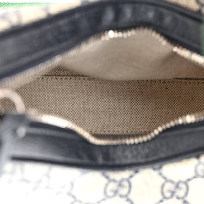 Gucci GG Supreme Monogram Textured Calfskin Web Small Attache Shoulder Bag Beige Blue 5 of 12