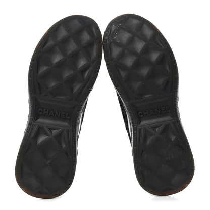 Chanel Suede Calfskin Mixed Fibers CC Sneakers 39.5 Black 5 of 8