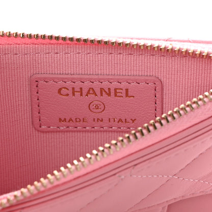 Chanel Lambskin Quilted Flap Zip Card Holder Pink 6 of 8