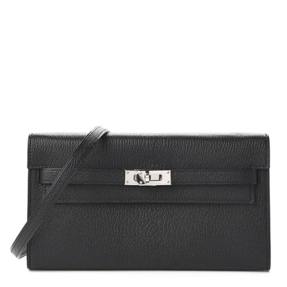 Hermes Chevre Mysore Kelly Wallet To Go Black 1 of 10