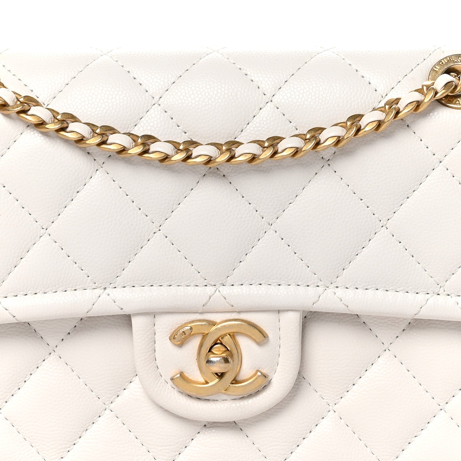 Chanel Caviar Quilted Medium Sweet Classic Flap White 8 of 10