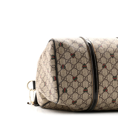 Gucci GG Plus Monogram Hearts Medium Joy Boston Dark Brown 9 of 10