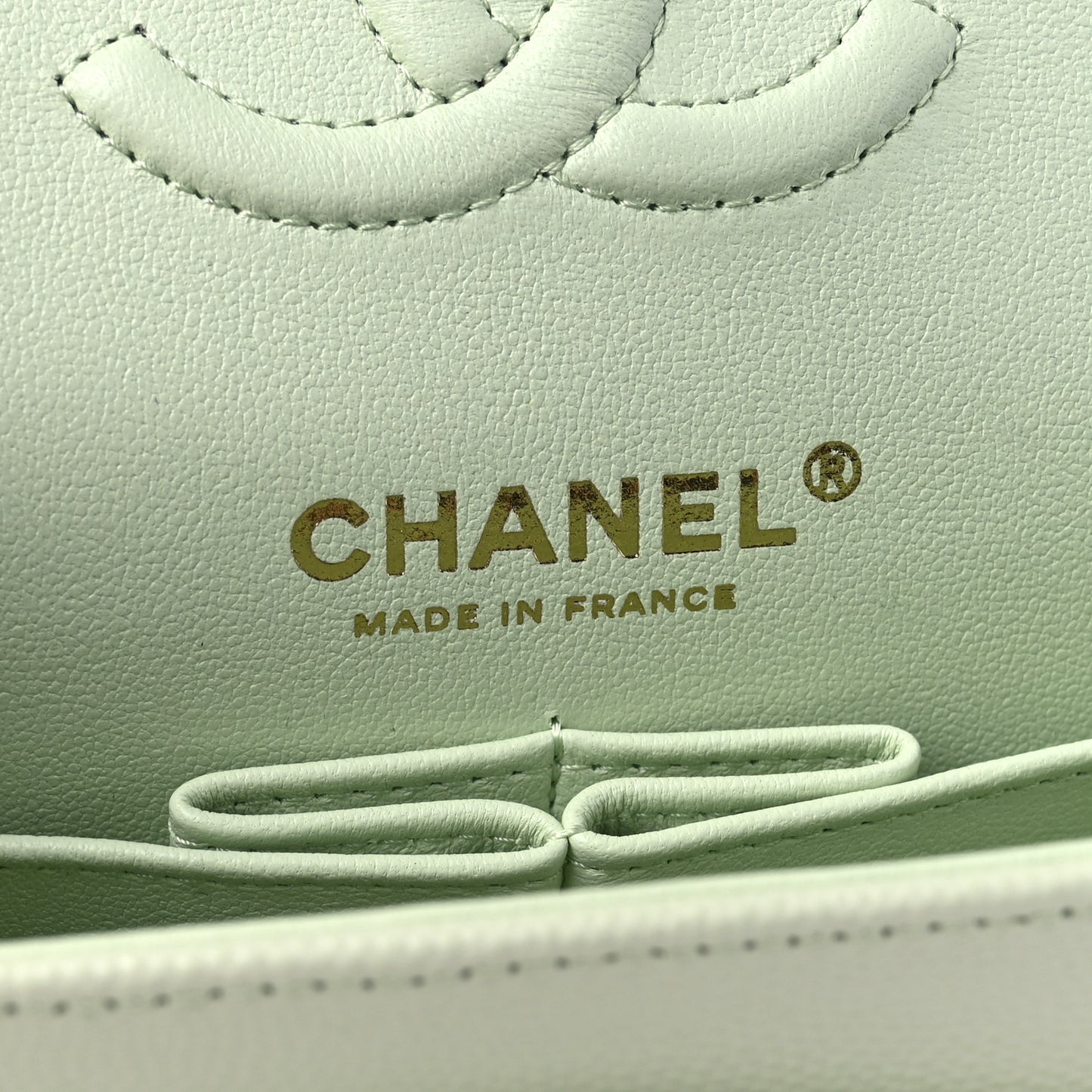 Caviar Quilted Small Double Flap Light Green