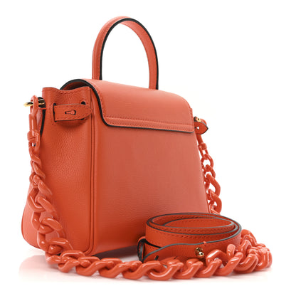 Versace Grained Calfskin Small La Medusa Top Handle Bag Orange 3 of 9
