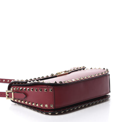 Valentino Garavani Vitello Medium Rockstud Flap Saddle Bag Scarlet 4 of 10