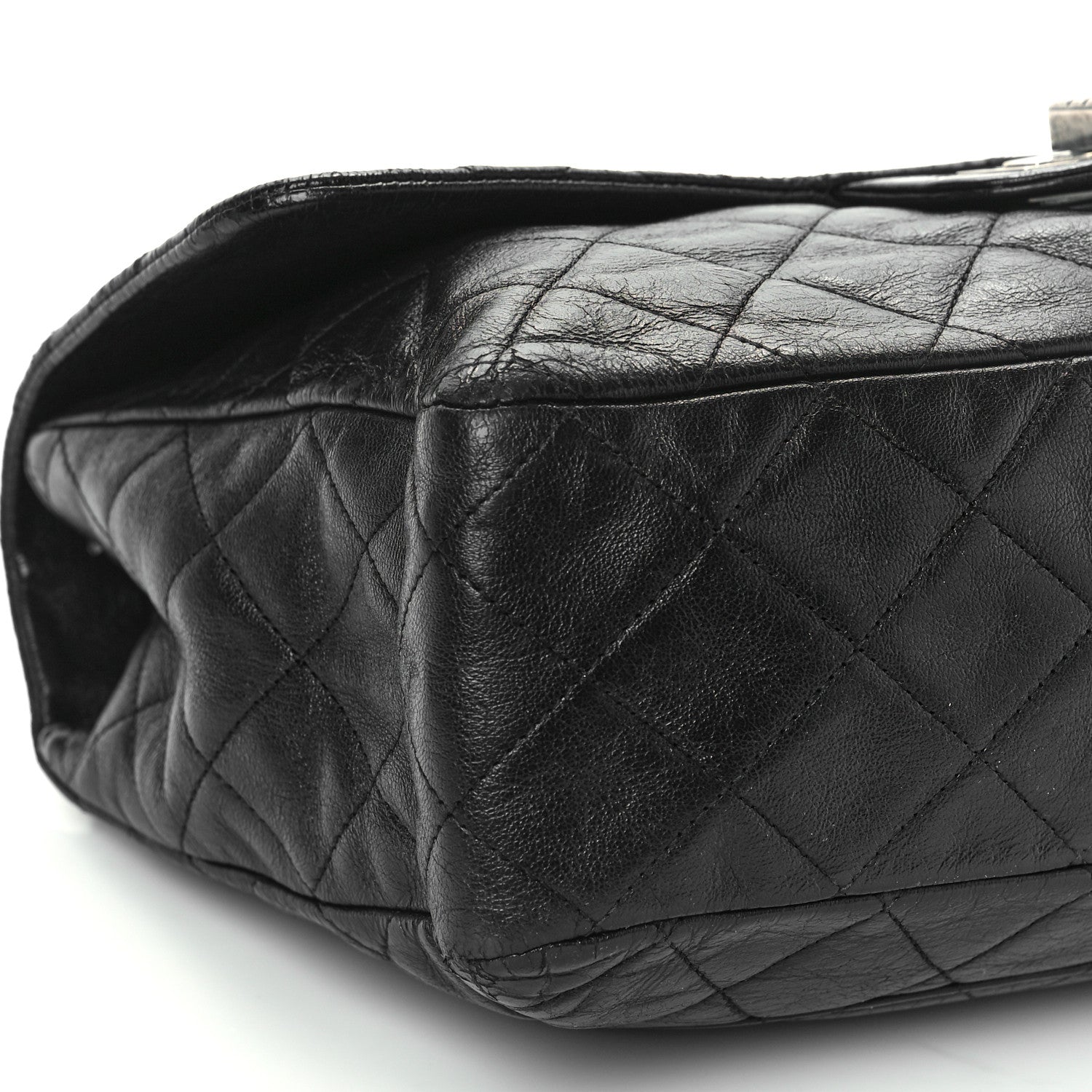 Chanel Washed Lambskin Quilted Jumbo Hybrid Reissue Flap Black 7 of 8