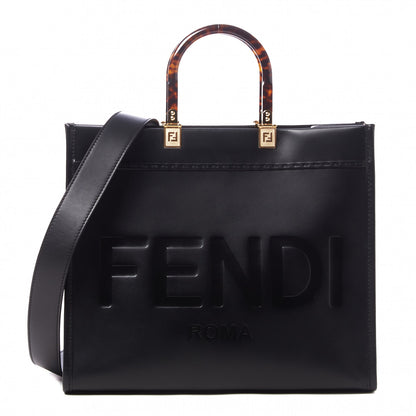 Fendi Vitello King Plexiglass Medium Fendi Sunshine Shopper Tote Black 1 of 8