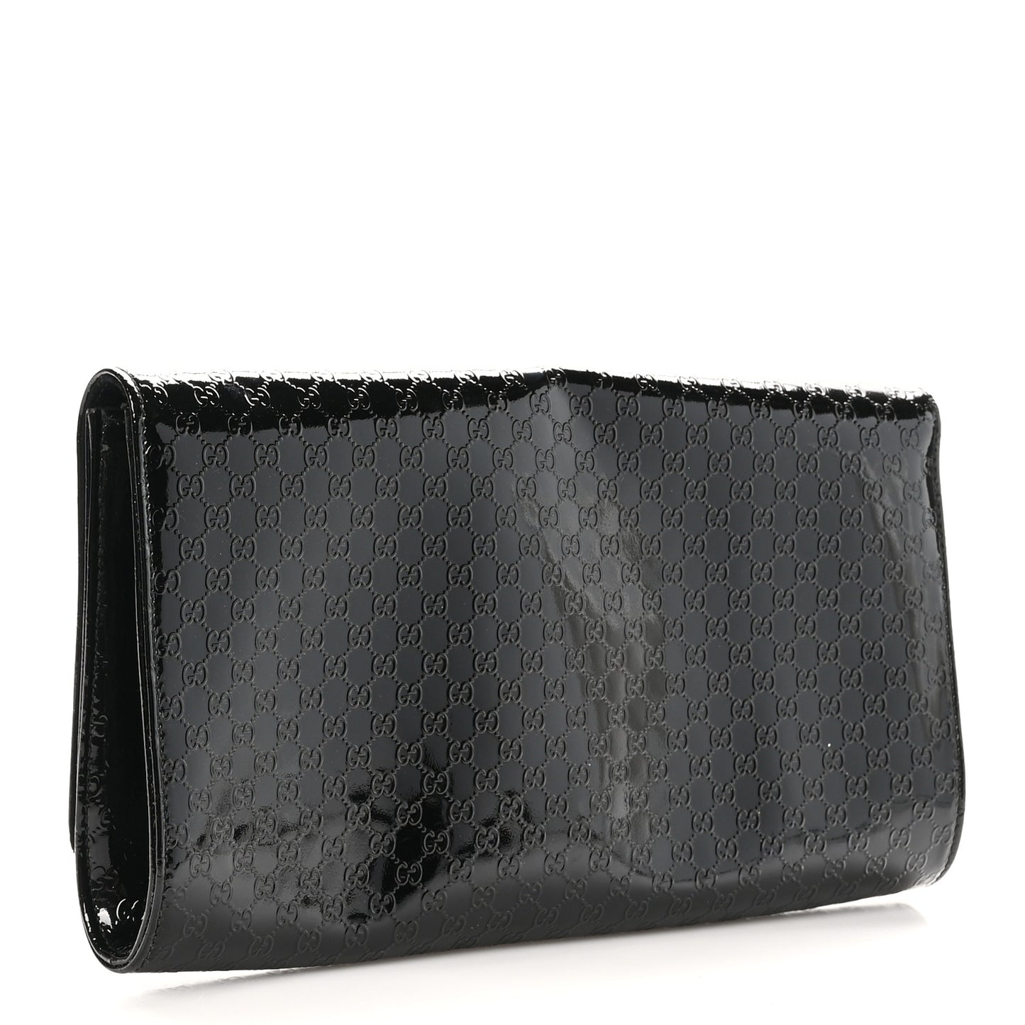 Patent Microguccissima Medium Broadway Clutch Black