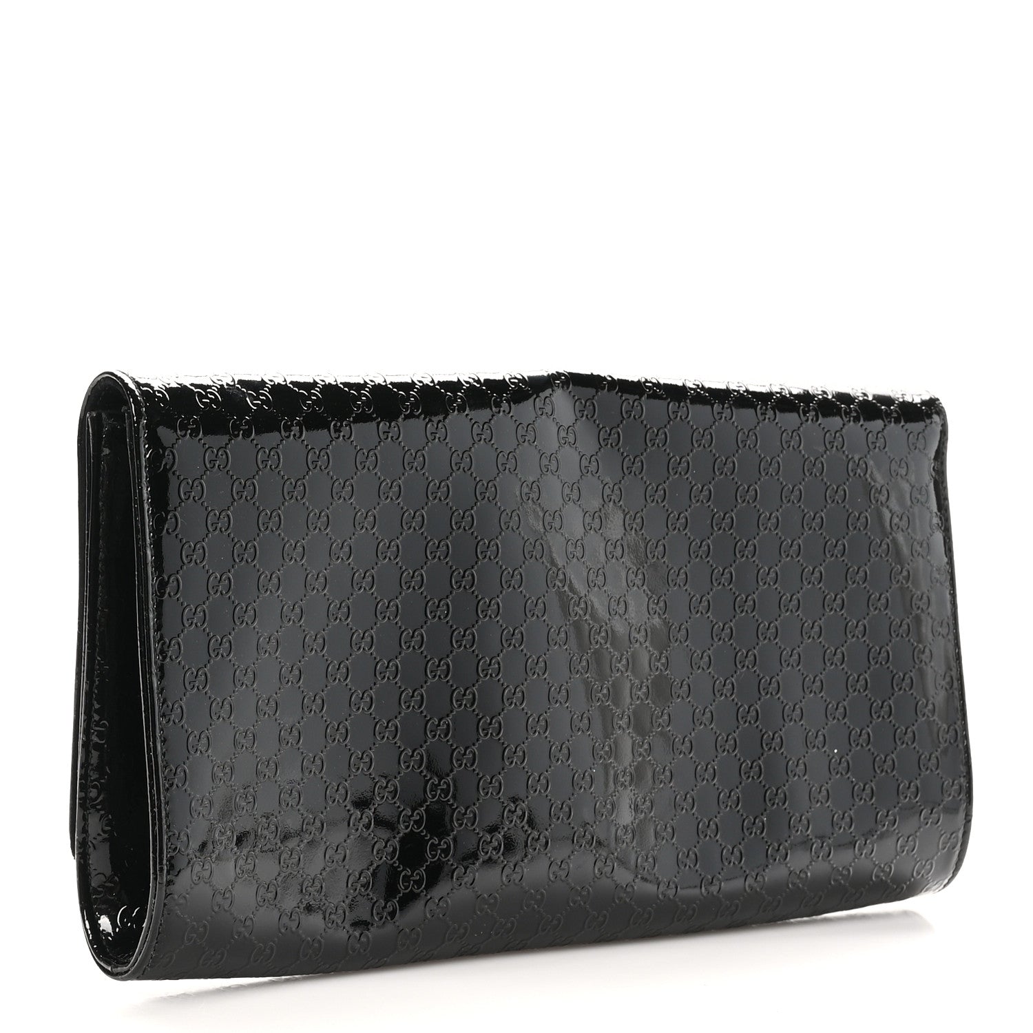 Gucci Patent Microguccissima Medium Broadway Clutch Black 3 of 8