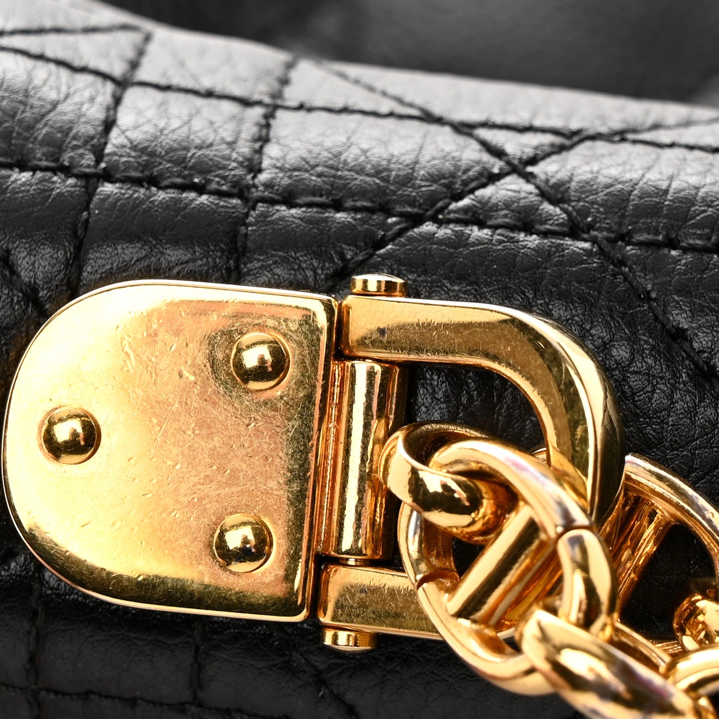 Calfskin Cannage Medium Caro Bag Black