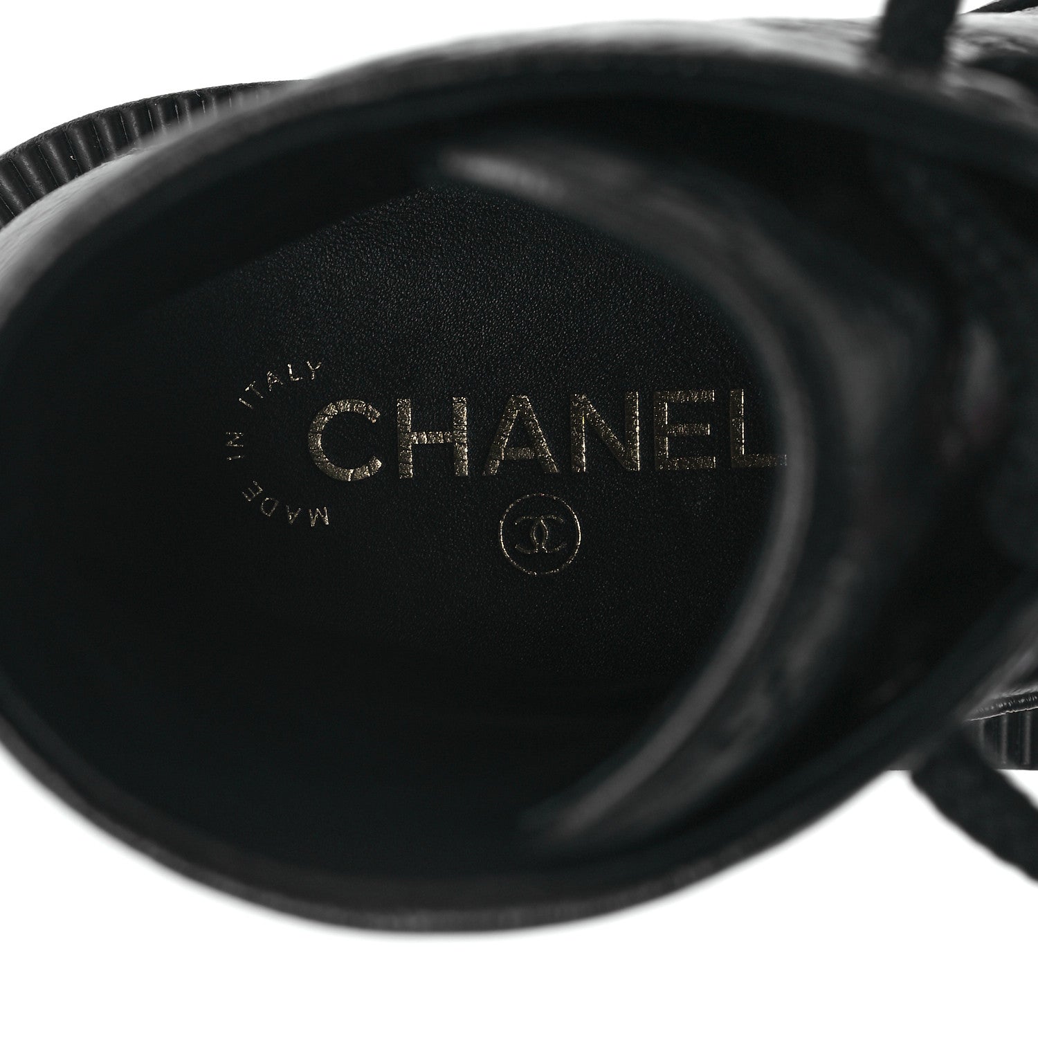 Chanel Crumpled Lambskin Quilted Platform Lace Up Combat Boots 36 Black 7 of 8