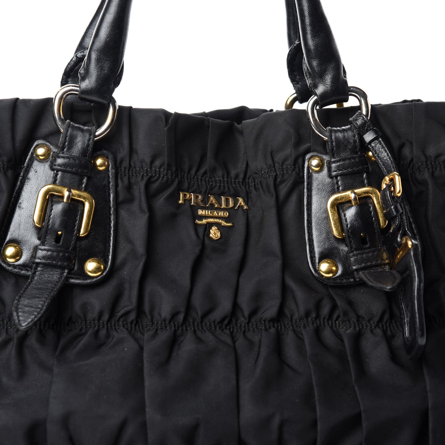 Tessuto Nylon Gaufre Drawstring Tote Black