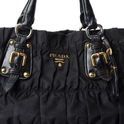 Prada Tessuto Nylon Gaufre Drawstring Tote Black 17 of 17