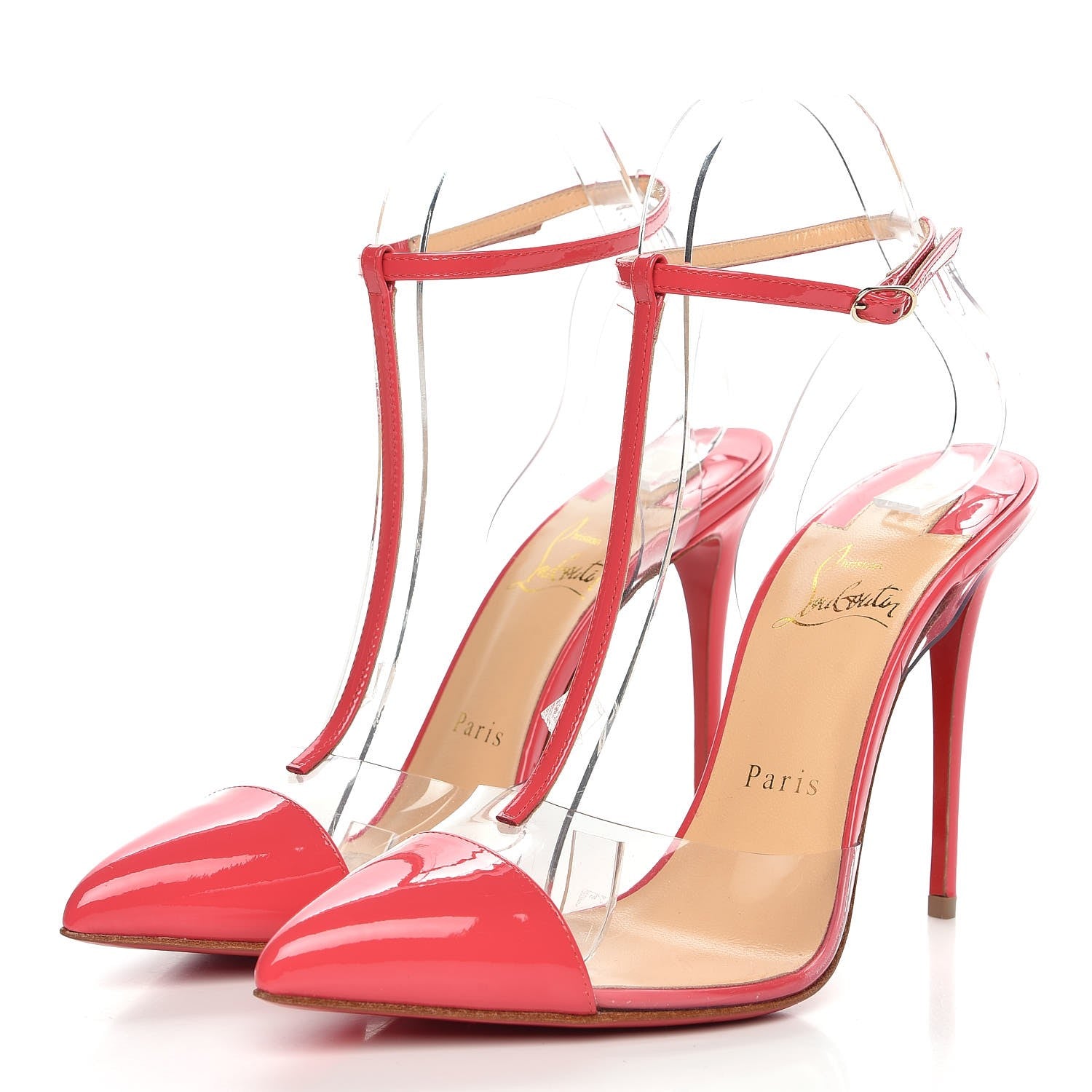 Christian Louboutin Patent PVC Nosy 100 Pumps 38 Begonia 3 of 8