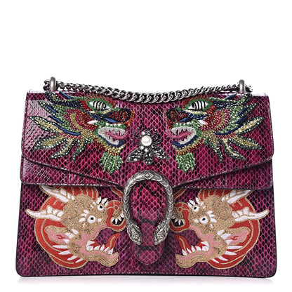 Gucci Elaphe Dragon Embroidered Medium Dionysus Shoulder Bag Violet Cyclamen Multicolor 1 of 11