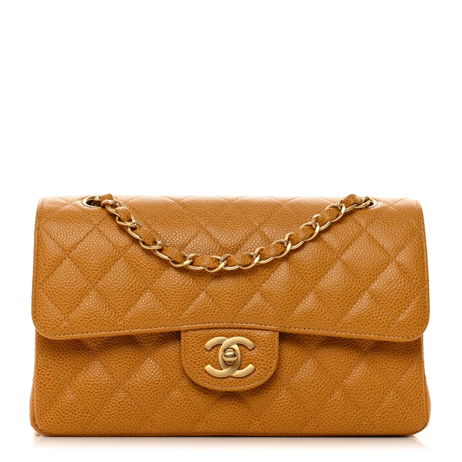 Chanel Caviar Quilted Small Double Flap Yellow 1 of 12