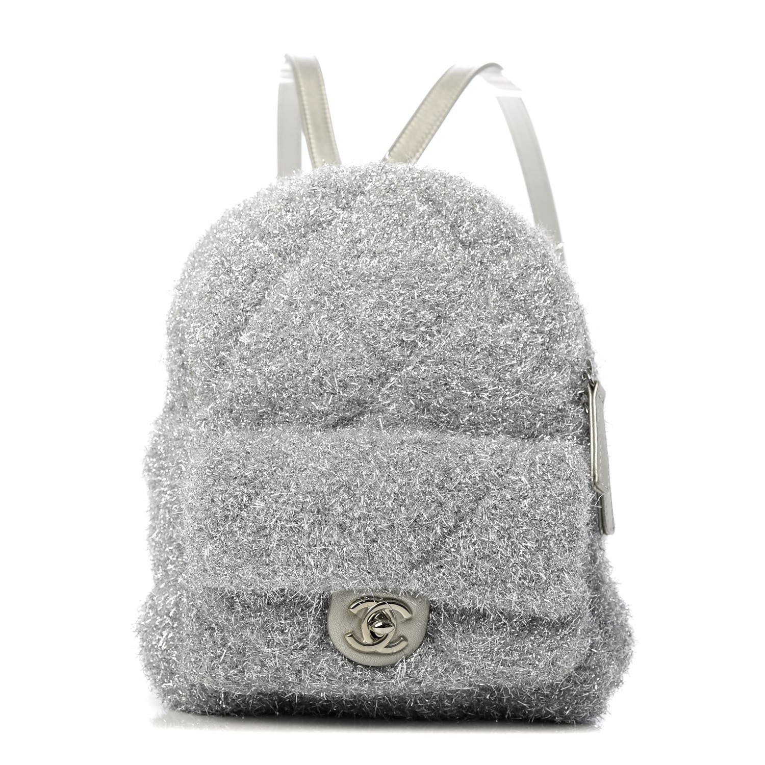 Chanel Lurex Knit Mini Pluto Glitter Backpack Grey 1 of 8