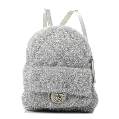 Chanel Lurex Knit Mini Pluto Glitter Backpack Grey 1 of 8